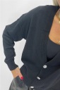cardigan corto con bottoni gioiello diamond